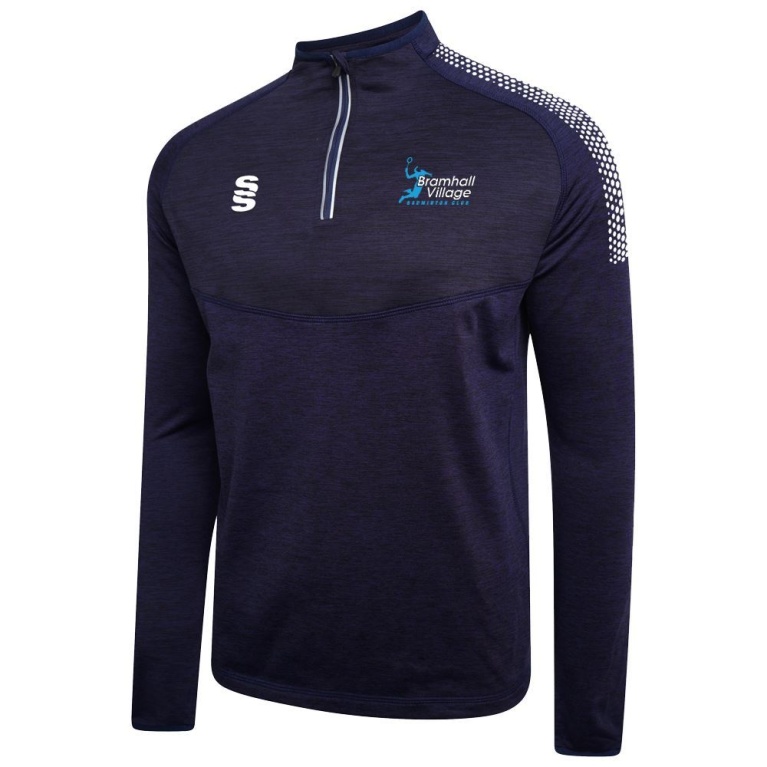 Bramhall Badminton Club 1/4 Zip Dual Performance Top : Navy