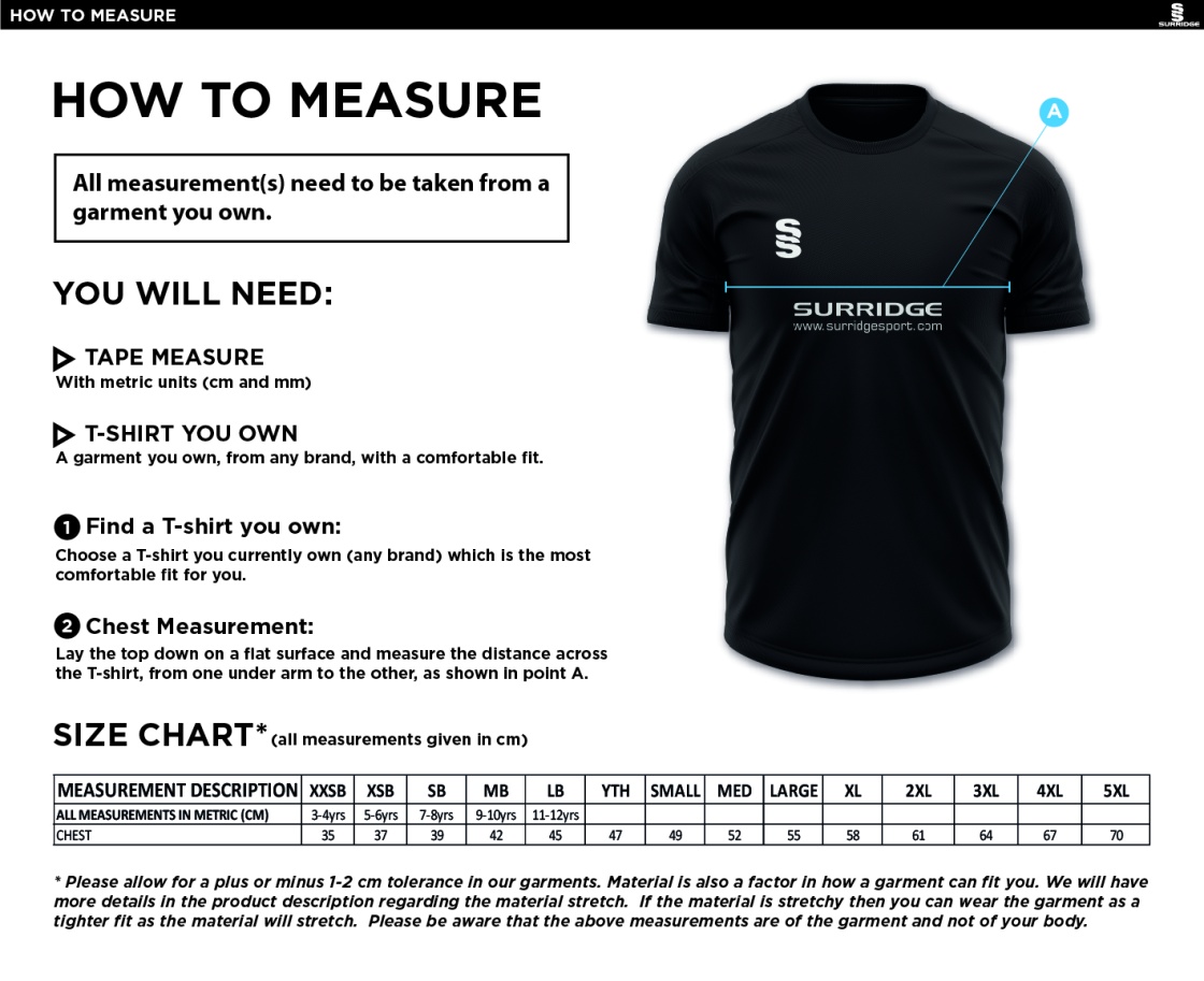 Bramhall Badminton Club Fuse Polo Shirt : Navy / White - Size Guide